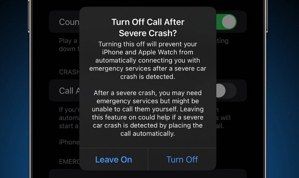 隆尧苹果14维修分享 iPhone 14 和 Apple Watch 上关闭崩溃检测 