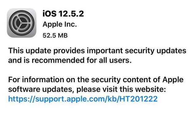 隆尧苹果手机维修分享iOS12.5.2发布，建议所有老苹果用户安装 
